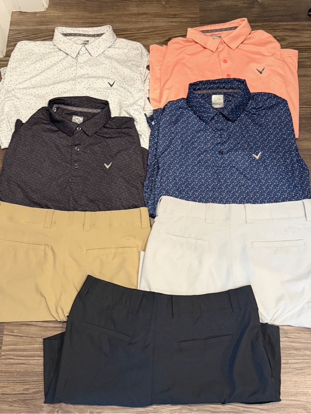 Callaway Men’s Polo Pack - Coral, Navy, White, Black